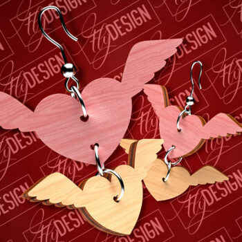 Intra απο ξύλο plywood 3mm-4mm πάχος – Σκουλαρίκια του Αγίου Βαλεντίνου | CNC Δίασταση  5x5 cm INTRAFABR-89110843 - Image 6