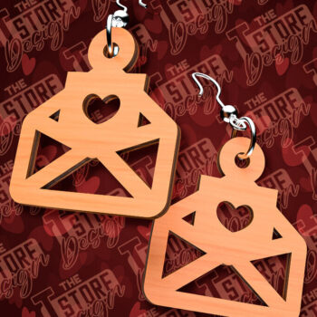 Intra απο ξύλο plywood 3mm-4mm πάχος – Σκουλαρίκια για την Ημέρα του Αγίου Βαλεντίνου με Δίασταση  5x5 cm INTRAFABR-90419714 - Image 1