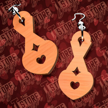 Intra απο ξύλο plywood 3mm-4mm πάχος – Σκουλαρίκια για την Ημέρα του Αγίου Βαλεντίνου με Δίασταση  5x5 cm INTRAFABR-90419854 - Image 1