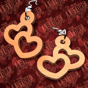 Intra απο ξύλο plywood 3mm-4mm πάχος – Σκουλαρίκια για την Ημέρα του Αγίου Βαλεντίνου με Δίασταση  5x5 cm INTRAFABR-90419522