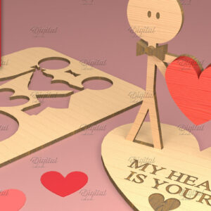 Intra απο ξύλο plywood 3mm-4mm πάχος – Ειδώλια του Αγίου Βαλεντίνου. Τρισδιάστατη Δίασταση  20x20 cm INTRAFABR-83739043