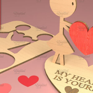 Intra απο ξύλο plywood 3mm-4mm πάχος – Ειδώλια του Αγίου Βαλεντίνου. Τρισδιάστατη Δίασταση  20x20 cm INTRAFABR-83739170