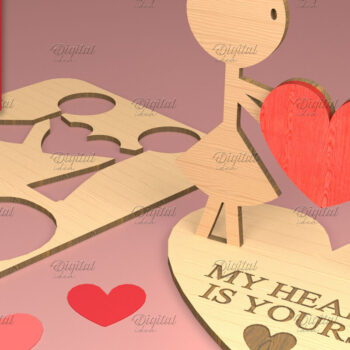 Intra απο ξύλο plywood 3mm-4mm πάχος – Ειδώλια του Αγίου Βαλεντίνου. Τρισδιάστατη Δίασταση  20x20 cm INTRAFABR-83739170 - Image 1