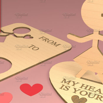 Intra απο ξύλο plywood 3mm-4mm πάχος – Ειδώλια του Αγίου Βαλεντίνου. Τρισδιάστατη Δίασταση  20x20 cm INTRAFABR-83739232 - Image 1