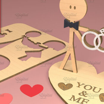 Intra απο ξύλο plywood 3mm-4mm πάχος – Ειδώλια του Αγίου Βαλεντίνου. Τρισδιάστατη Δίασταση  20x20 cm INTRAFABR-83739327 - Image 1