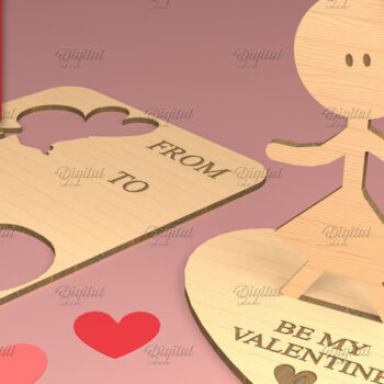 Intra απο ξύλο plywood 3mm-4mm πάχος – Ειδώλια του Αγίου Βαλεντίνου. Τρισδιάστατη Δίασταση  20x20 cm INTRAFABR-83739350 - Image 1