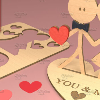 Intra απο ξύλο plywood 3mm-4mm πάχος – Ειδώλια του Αγίου Βαλεντίνου. Τρισδιάστατη Δίασταση  20x20 cm INTRAFABR-83739003 - Image 1