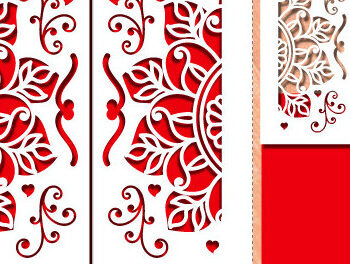 Intra απο ξύλο plywood 3mm-4mm πάχος – Floral κάρτα για την ημέρα του Αγίου Βαλεντίνου 1268 Δίασταση  20x20 cm INTRAFABR-113030996 - Image 2