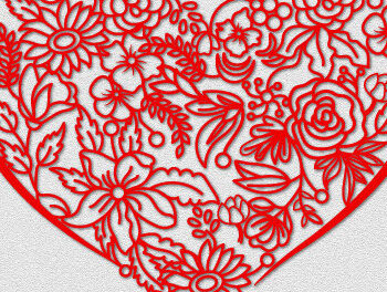 Intra απο ξύλο plywood 3mm-4mm πάχος – Ημέρα του Αγίου Βαλεντίνου Floral Heart 1410 Δίασταση  20x20 cm INTRAFABR-115664856 - Image 1