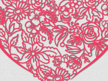 Intra απο ξύλο plywood 3mm-4mm πάχος – Ημέρα του Αγίου Βαλεντίνου Floral Heart 1410 Δίασταση  20x20 cm INTRAFABR-115664856 - Image 3