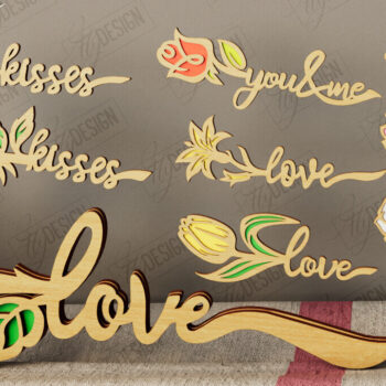 Intra απο ξύλο plywood 3mm-4mm πάχος – Πακέτο λουλουδιών του Αγίου Βαλεντίνου | Δώρο Δίασταση  20x20 cm INTRAFABR-111866373 - Image 1