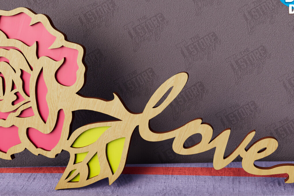 Intra απο ξύλο plywood 3mm-4mm πάχος – Λουλούδια του Αγίου Βαλεντίνου | Ρομαντικό δώρο Δίασταση  20x20 cm INTRAFABR-112499436