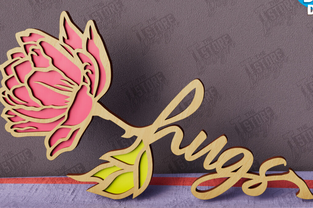 Intra απο ξύλο plywood 3mm-4mm πάχος – Λουλούδια του Αγίου Βαλεντίνου | Ρομαντικό δώρο Δίασταση  20x20 cm INTRAFABR-112499460