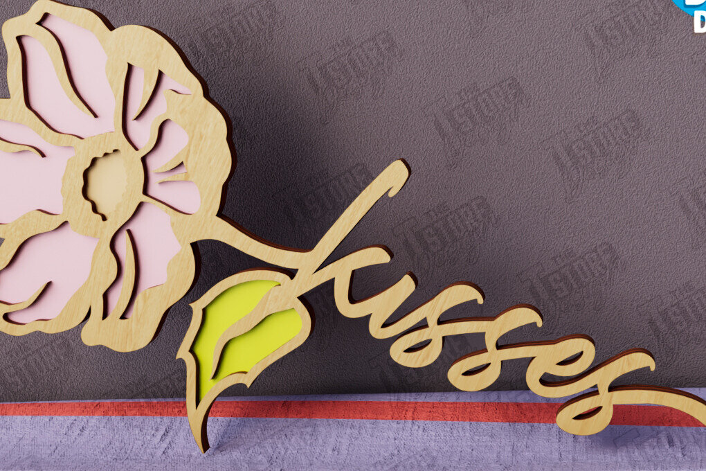 Intra απο ξύλο plywood 3mm-4mm πάχος – Λουλούδια του Αγίου Βαλεντίνου | Ρομαντικό δώρο Δίασταση  20x20 cm INTRAFABR-112499479