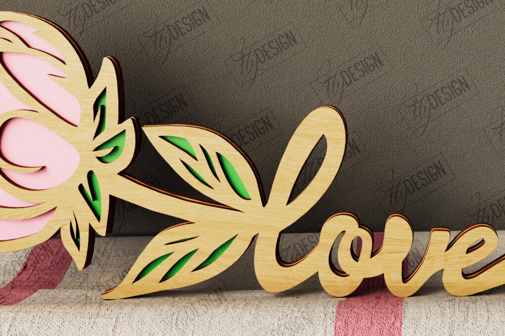 Intra απο ξύλο plywood 3mm-4mm πάχος – Λουλούδια του Αγίου Βαλεντίνου | Ρομαντικό δώρο Δίασταση  20x20 cm INTRAFABR-111866177