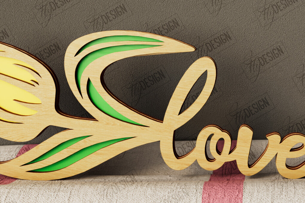 Intra απο ξύλο plywood 3mm-4mm πάχος – Λουλούδια του Αγίου Βαλεντίνου | Ρομαντικό δώρο Δίασταση  20x20 cm INTRAFABR-111866188