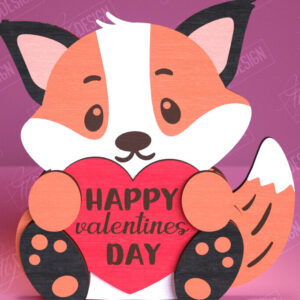 Intra απο ξύλο plywood 3mm-4mm πάχος – Ημέρα του Αγίου Βαλεντίνου Fox | Ρομαντικό Δώρο |CNC Δίασταση  20x20 cm INTRAFABR-113577281