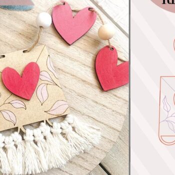 Intra απο ξύλο plywood 3mm-4mm πάχος – Ημέρα του Αγίου Βαλεντίνου Garland Δίασταση  20x20 cm INTRAFABR-72728162 - Image 3