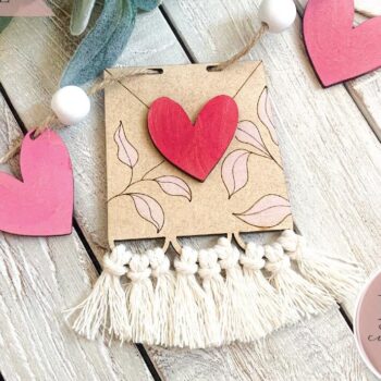 Intra απο ξύλο plywood 3mm-4mm πάχος – Ημέρα του Αγίου Βαλεντίνου Garland Δίασταση  20x20 cm INTRAFABR-72728162 - Image 4