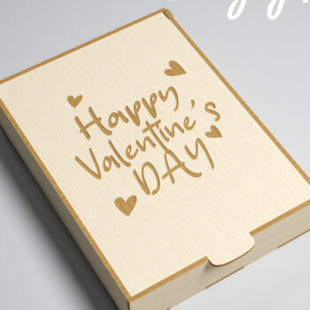 Intra απο ξύλο plywood 3mm-4mm πάχος – Κουτί δώρου για την ημέρα του Αγίου Βαλεντίνου. 3D Μπομπονιέρα Δίασταση  20x20 cm INTRAFABR-83080623 - Image 1