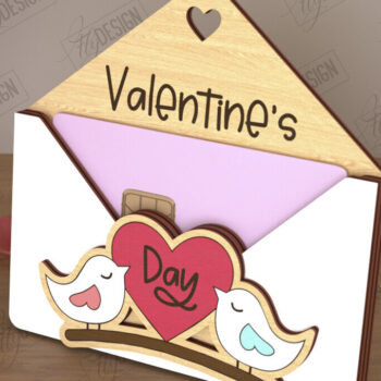 Intra απο ξύλο plywood 3mm-4mm πάχος – Κάτοχος δωροκάρτας για την ημέρα του Αγίου Βαλεντίνου | Δώρο Δίασταση  20x20 cm INTRAFABR-110261971 - Image 1