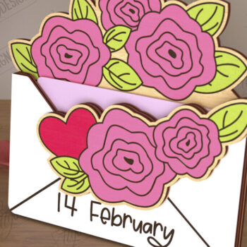 Intra απο ξύλο plywood 3mm-4mm πάχος – Κάτοχος δωροκάρτας για την ημέρα του Αγίου Βαλεντίνου | Δώρο Δίασταση  20x20 cm INTRAFABR-110262013 - Image 1