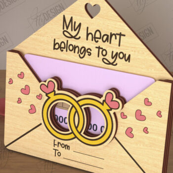 Intra απο ξύλο plywood 3mm-4mm πάχος – Κάτοχος δωροκάρτας για την ημέρα του Αγίου Βαλεντίνου | Δώρο Δίασταση  20x20 cm INTRAFABR-110262020 - Image 1