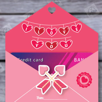 Intra απο ξύλο plywood 3mm-4mm πάχος – Κάτοχος δωροκάρτας για την ημέρα του Αγίου Βαλεντίνου Δίασταση  20x20 cm INTRAFABR-113939427 - Image 1