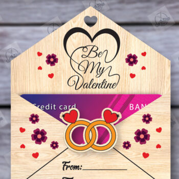 Intra απο ξύλο plywood 3mm-4mm πάχος – Κάτοχος δωροκάρτας για την ημέρα του Αγίου Βαλεντίνου Δίασταση  20x20 cm INTRAFABR-113939235 - Image 1