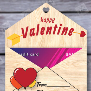 Intra απο ξύλο plywood 3mm-4mm πάχος – Κάτοχος δωροκάρτας για την ημέρα του Αγίου Βαλεντίνου Δίασταση  20x20 cm INTRAFABR-113939252 - Image 1