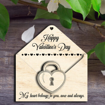 Intra απο ξύλο plywood 3mm-4mm πάχος – Κάτοχος δωροκάρτας για την ημέρα του Αγίου Βαλεντίνου Δίασταση  20x20 cm INTRAFABR-53172135 - Image 1