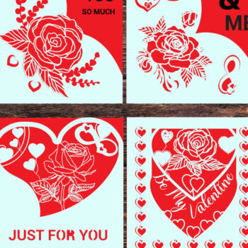 Intra απο ξύλο plywood 3mm-4mm πάχος – Δωροκάρτα για την Ημέρα του Αγίου Βαλεντίνου Bundle1006 Δίασταση  20x20 cm INTRAFABR-89095058 - Image 5