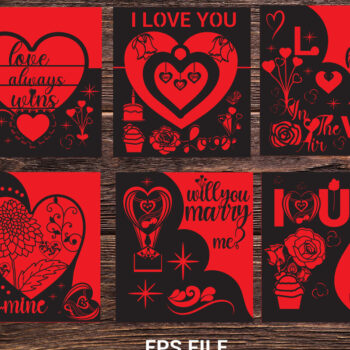 Intra απο ξύλο plywood 3mm-4mm πάχος – Δωροκάρτα για την Ημέρα του Αγίου Βαλεντίνου Bundle1008 Δίασταση  20x20 cm INTRAFABR-89301399 - Image 4