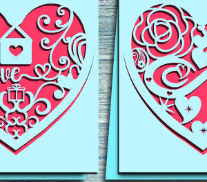 Intra απο ξύλο plywood 3mm-4mm πάχος – Δωροκάρτα για την Ημέρα του Αγίου Βαλεντίνου Bundle1316 Δίασταση  20x20 cm INTRAFABR-114715713