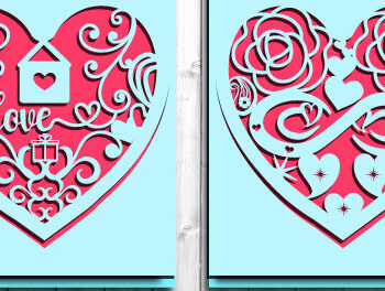 Intra απο ξύλο plywood 3mm-4mm πάχος – Δωροκάρτα για την Ημέρα του Αγίου Βαλεντίνου Bundle1316 Δίασταση  20x20 cm INTRAFABR-114715713 - Image 2