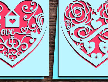 Intra απο ξύλο plywood 3mm-4mm πάχος – Δωροκάρτα για την Ημέρα του Αγίου Βαλεντίνου Bundle1316 Δίασταση  20x20 cm INTRAFABR-114715713 - Image 3