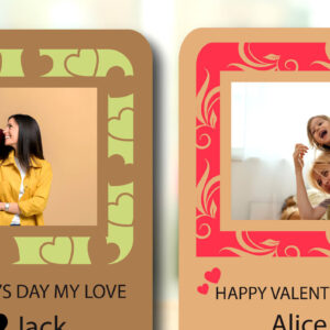 Intra απο ξύλο plywood 3mm-4mm πάχος – Δώρο για την Ημέρα του Αγίου Βαλεντίνου Κορνίζα φωτογραφιών Δίασταση  20x20 cm INTRAFABR-88431627