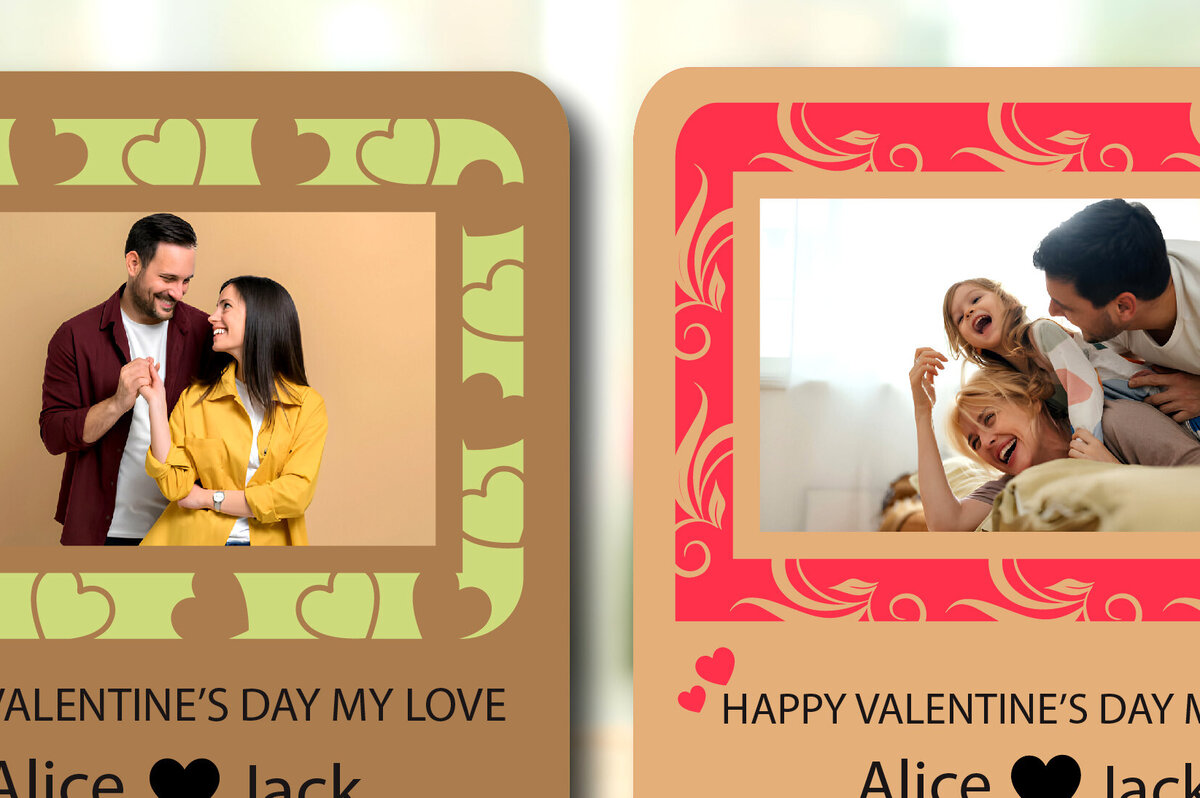 Intra απο ξύλο plywood 3mm-4mm πάχος – Δώρο για την Ημέρα του Αγίου Βαλεντίνου Κορνίζα φωτογραφιών Δίασταση  20x20 cm INTRAFABR-88431627