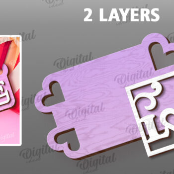 Intra απο ξύλο plywood 3mm-4mm πάχος – Ετικέτα δώρου για την ημέρα του Αγίου Βαλεντίνου Δίασταση  20x20 cm INTRAFABR-113334221 - Image 2