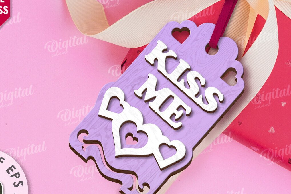 Intra απο ξύλο plywood 3mm-4mm πάχος – Ετικέτα δώρου για την ημέρα του Αγίου Βαλεντίνου Δίασταση  20x20 cm INTRAFABR-113334980