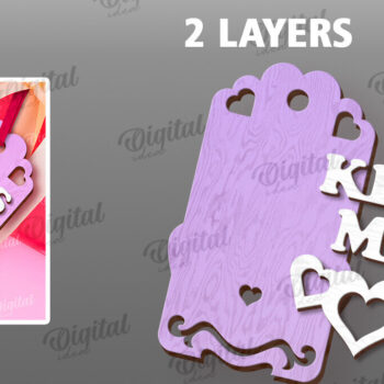 Intra απο ξύλο plywood 3mm-4mm πάχος – Ετικέτα δώρου για την ημέρα του Αγίου Βαλεντίνου Δίασταση  20x20 cm INTRAFABR-113334980 - Image 2