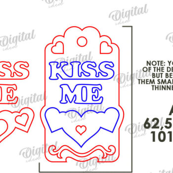 Intra απο ξύλο plywood 3mm-4mm πάχος – Ετικέτα δώρου για την ημέρα του Αγίου Βαλεντίνου Δίασταση  20x20 cm INTRAFABR-113334980 - Image 3