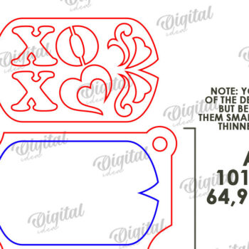 Intra απο ξύλο plywood 3mm-4mm πάχος – Ετικέτα δώρου για την ημέρα του Αγίου Βαλεντίνου Δίασταση  20x20 cm INTRAFABR-113335042 - Image 3
