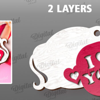 Intra απο ξύλο plywood 3mm-4mm πάχος – Ετικέτα δώρου για την ημέρα του Αγίου Βαλεντίνου Δίασταση  20x20 cm INTRAFABR-113335147 - Image 2