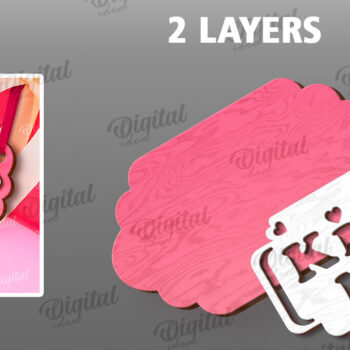 Intra απο ξύλο plywood 3mm-4mm πάχος – Ετικέτα δώρου για την ημέρα του Αγίου Βαλεντίνου Δίασταση  20x20 cm INTRAFABR-113335269 - Image 2