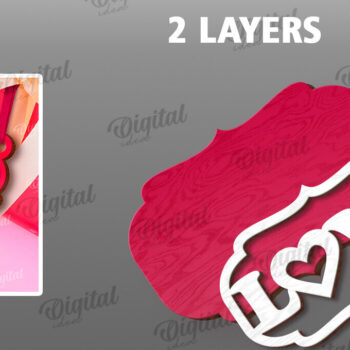 Intra απο ξύλο plywood 3mm-4mm πάχος – Ετικέτα δώρου για την ημέρα του Αγίου Βαλεντίνου Δίασταση  20x20 cm INTRAFABR-113335306 - Image 2