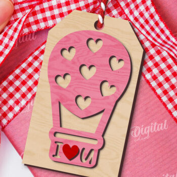 Intra απο ξύλο plywood 3mm-4mm πάχος – Ετικέτα δώρου για την ημέρα του Αγίου Βαλεντίνου Δίασταση 20x20 cm INTRAFABR-110182230 - Image 1