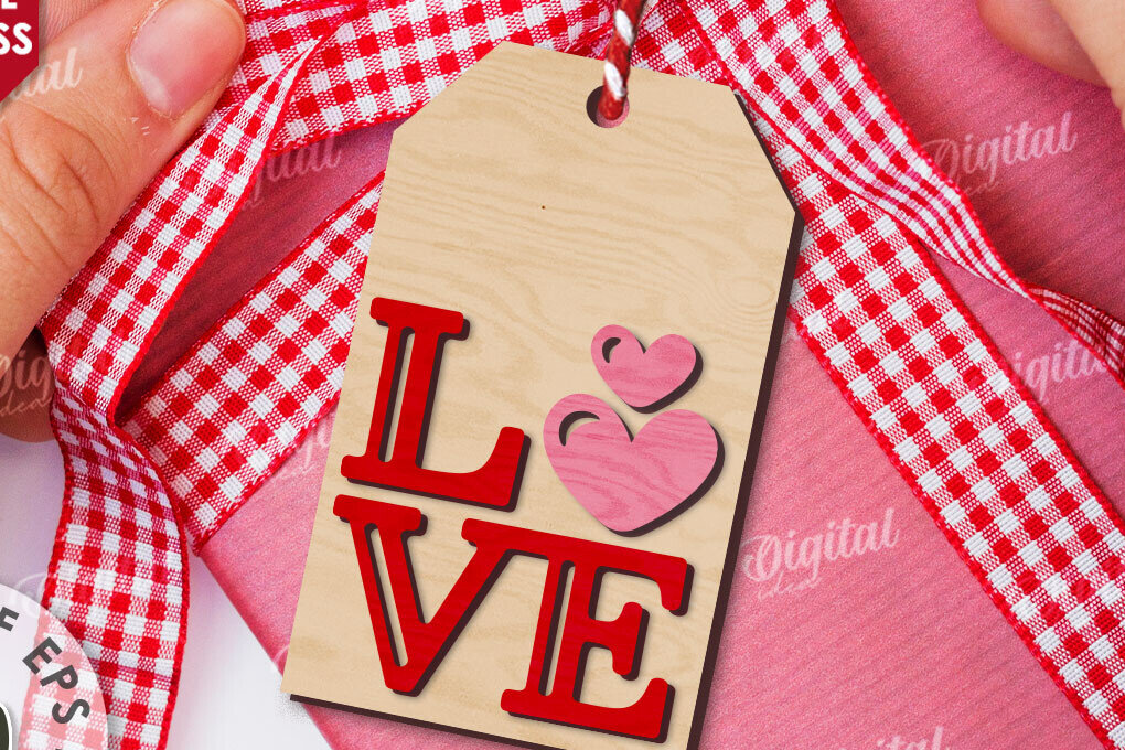 Intra απο ξύλο plywood 3mm-4mm πάχος – Ετικέτα δώρου για την ημέρα του Αγίου Βαλεντίνου Δίασταση  20x20 cm INTRAFABR-110182327