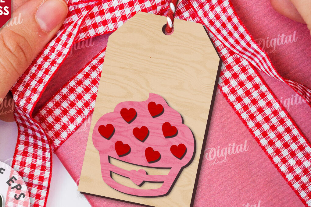 Intra απο ξύλο plywood 3mm-4mm πάχος – Ετικέτα δώρου για την ημέρα του Αγίου Βαλεντίνου Δίασταση  20x20 cm INTRAFABR-110182420