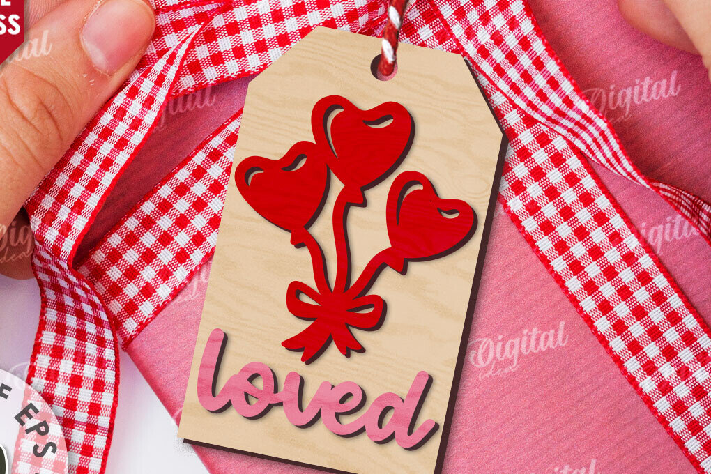 Intra απο ξύλο plywood 3mm-4mm πάχος – Ετικέτα δώρου για την ημέρα του Αγίου Βαλεντίνου Δίασταση  20x20 cm INTRAFABR-110182486